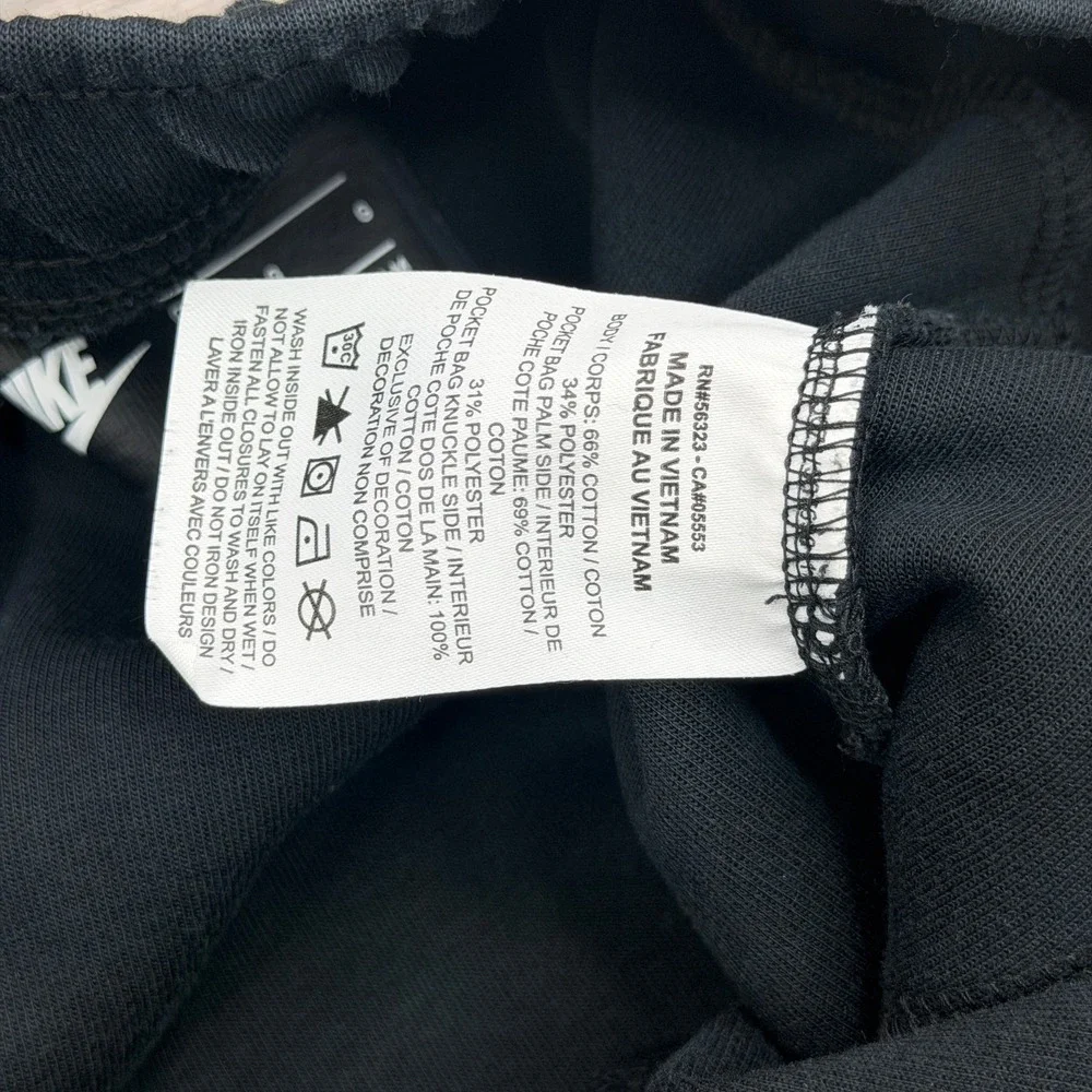 Nike Tech Fleece Joggers Mens Large Triple Black Swoosh Zip Pocket Sweatpants